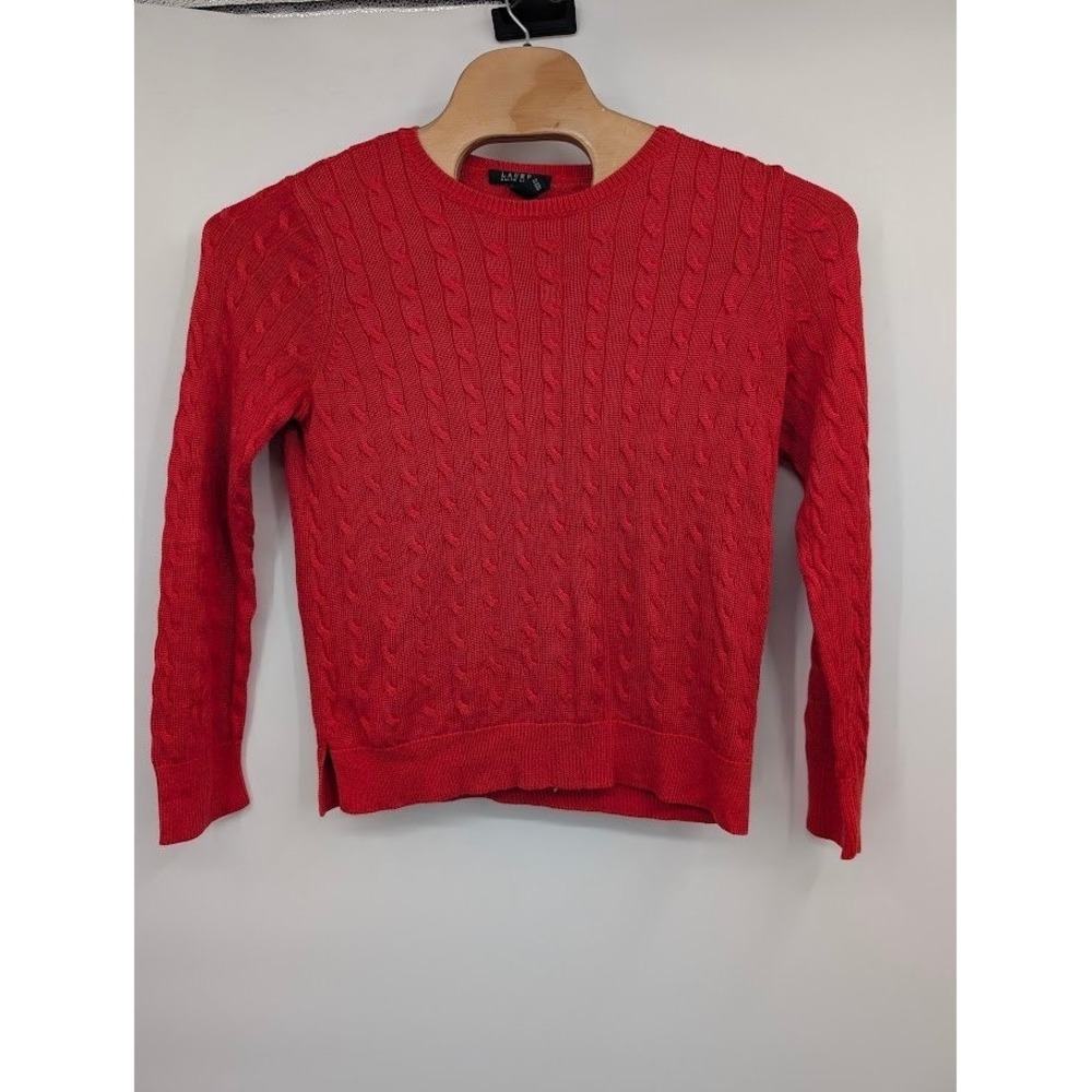 Lauren Ralph Lauren Women's Cable Knit Sweater Crewneck sz XL